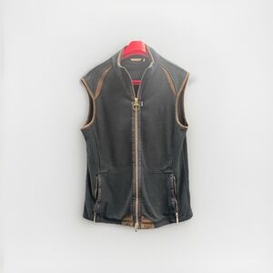 Barbour "Langdale Gilet" Fleece Vest Navy Blue Mens Size Medium